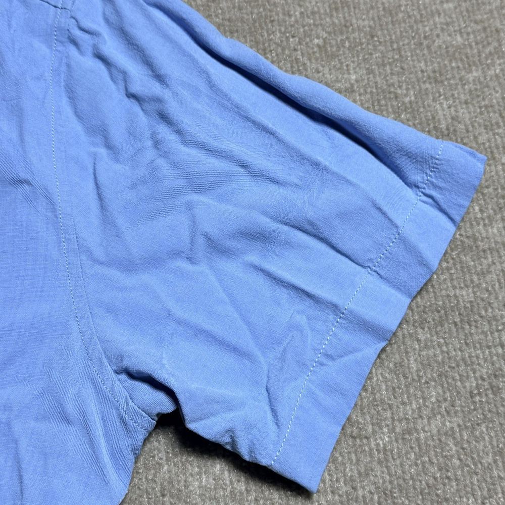 Tommy Bahama Shirt Mens Medium Blue 100% Silk Shadow Palm Jacquard T320095 - Picture 5 of 15